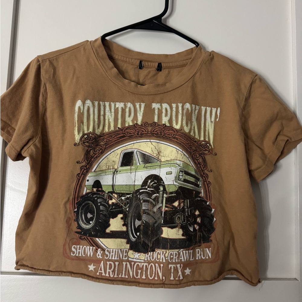 Dry Goods Brown Graphic Crop Top
